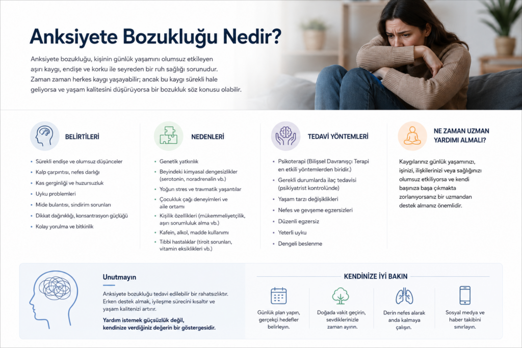 Anksiyete Bozukluğu Nedir? Belirtileri, Nedenleri ve Tedavi Yöntemleri