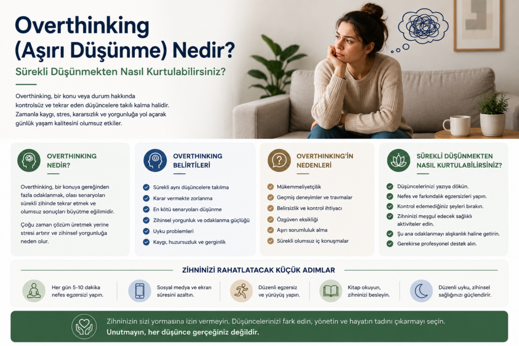 Overthinking (Aşırı Düşünme) Nedir? Sürekli Düşünmekten Nasıl Kurtulabilirsiniz?